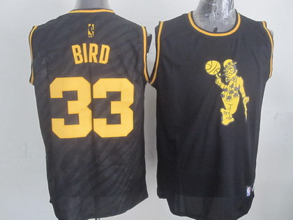 Boston Celtics #33 Larry Bird Revolution 30 Swingman 2014 Black With Gold Jersey