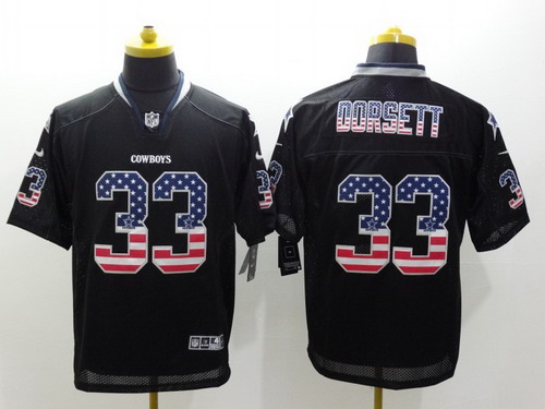 Nike Dallas Cowboys #33 Tony Dorsett 2014 USA Flag Fashion Black Elite Jersey