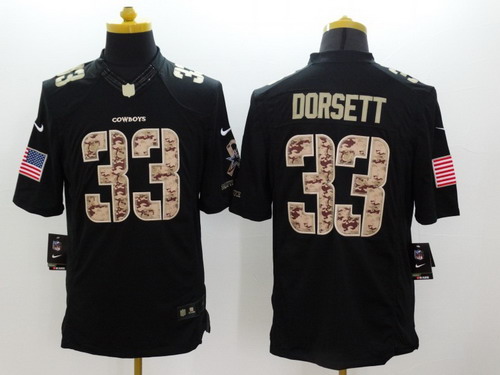 Nike Dallas Cowboys #33 Tony Dorsett Salute to Service Black Limited Jersey