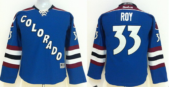 Colorado Avalanche #33 Patrick Roy Blue Third Kids Jersey