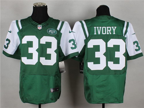 Nike New York Jets #33 Chris Ivory Green Elite Jersey