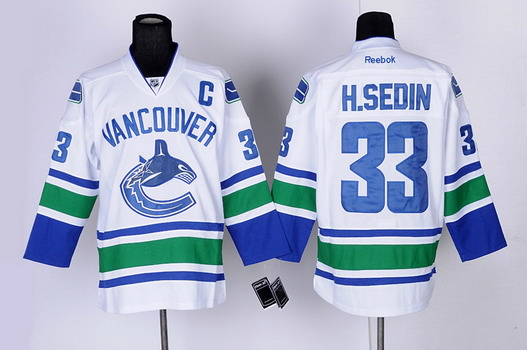 Vancouver Canucks #33 Henrik Sedin White Jersey