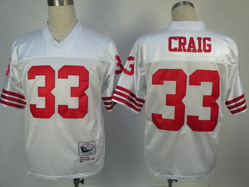 San Francisco 49ers #33 Roger Craig White Throwback Jersey