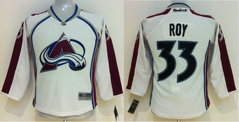 Colorado Avalanche #33 Patrick Roy White Kids Jersey