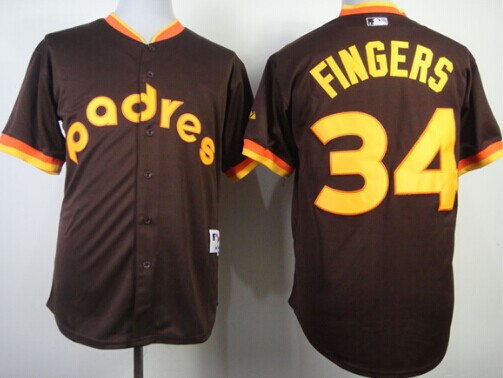 San Diego Padres #34 Rollie Fingers 1984 Brown Jersey