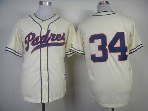 San Diego Padres #34 Rollie Fingers 1948 Cream Jersey