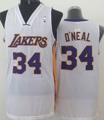 Los Angeles Lakers #34 Shaquille O'neal White Swingman Jersey