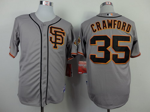 San Francisco Giants #35 Brandon Crawford Gray SF Edition Jersey