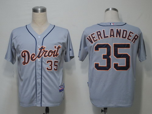 Detroit Tigers #35 Justin Verlander Gray Jersey