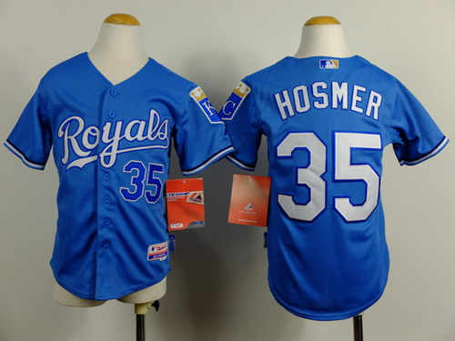 Kansas City Royals #35 Eric Hosmer Light Blue Kids Jersey