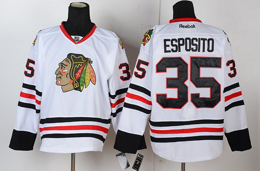 Chicago Blackhawks #35 Tony Esposito White Jersey