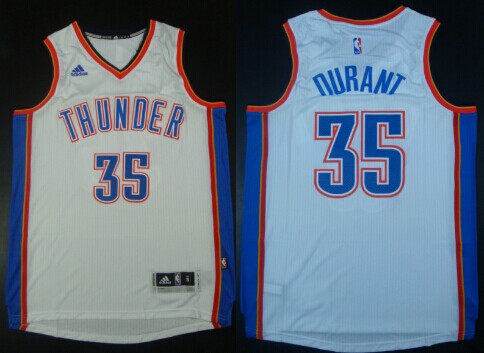 Oklahoma City Thunder #35 Kevin Durant Revolution 30 Swingman 2014 New White Jersey