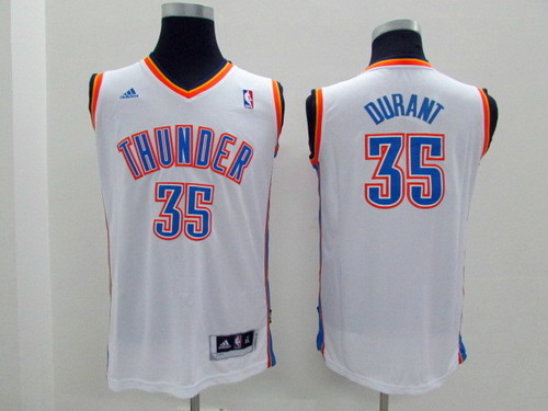 Oklahoma City Thunder #35 Kevin Durant White Kids Jersey