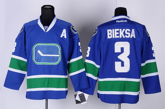 Vancouver Canucks #3 Kevin Bieksa Blue Third Jersey