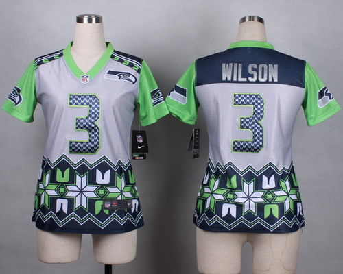 Nike Seattle Seahawks #3 Russell Wilson 2015 Noble Fashion Womens Jersey