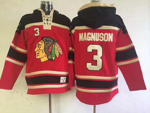 Old Time Hockey Chicago Blackhawks #3 Keith Magnuson Red Hoodie