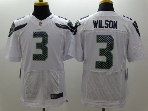 Nike Seattle Seahawks #3 Russell Wilson White Elite Jersey