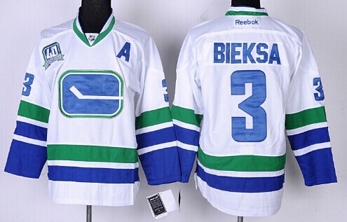 Vancouver Canucks #3 Kevin Bieksa White Third Jersey