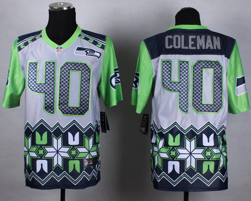 Nike Seattle Seahawks #40 Derrick Coleman 2015 Noble Fashion Elite Jersey