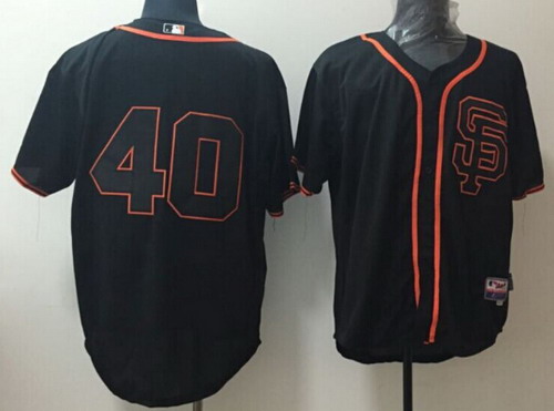 San Francisco Giants #40 Madison Bumgarner 2015 Black SF Edition Jersey