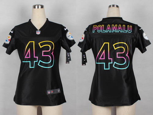 Nike Pittsburgh Steelers #43 Troy Polamalu Pro Line Black Fashion Womens Jersey