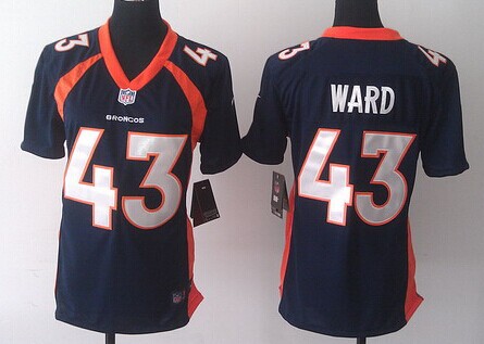 Nike Denver Broncos #43 T. J. Ward 2013 Blue Game Womens Jersey