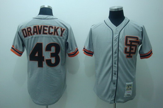 San Francisco Giants #43 Dave Dravecky 1989 Gray Throwback Jersey