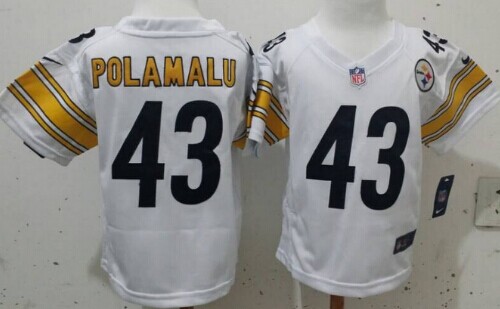 Nike Pittsburgh Steelers #43 Troy Polamalu White Toddlers Jersey