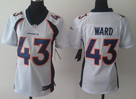 Nike Denver Broncos #43 T. J. Ward 2013 White Game Womens Jersey