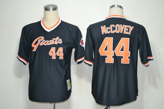 San Francisco Giants #44 Willie McCovey Black Throwback Jersey