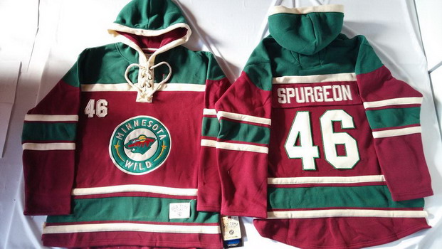 Old Time Hockey Minnesota Wild #46 Jared Spurgeon Red Hoodie