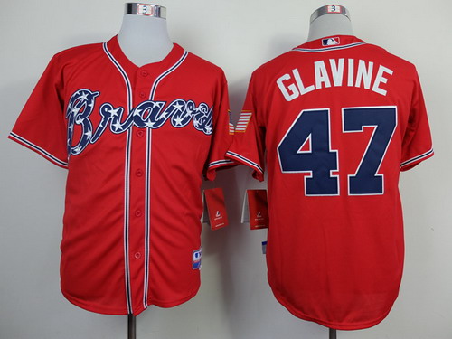 Atlanta Braves #47 Tom Glavine 2014 Red Cool Base Jersey