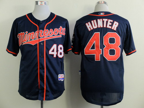 Minnesota Twins #48 Torii Hunter Navy Blue Jersey