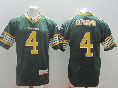 CFL Edmonton Eskimos #4 Adarius Bowman Green Jersey