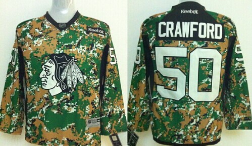 Chicago Blackhawks #50 Corey Crawford  2014 Camo Kids Jersey