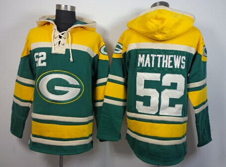 Green Bay Packers #52 Clay Matthews 2014 Green Hoodie