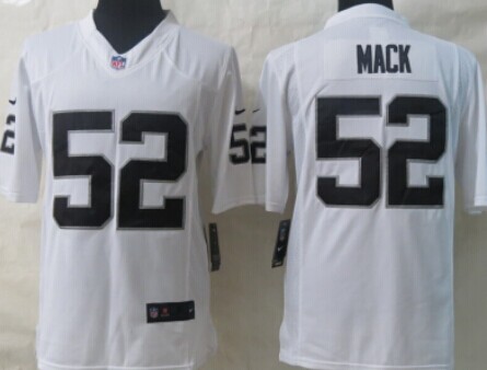 Nike Oakland Raiders #52 Khalil Mack White Limited Jersey