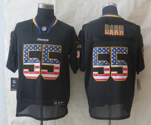 Nike Minnesota Vikings #55 Anthony Barr 2014 USA Flag Fashion Black Elite Jersey