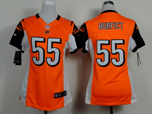 Nike Cincinnati Bengals #55 Vontaze Burfict Orange Game Womens Jersey