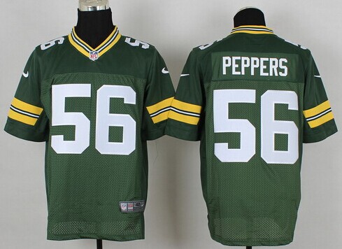 Nike Green Bay Packers #56 Julius Peppers Green Elite Jersey