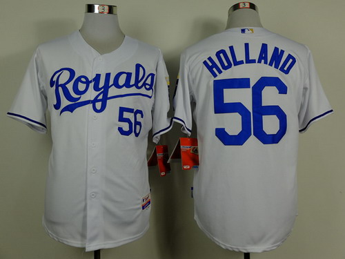 Kansas City Royals #56 Greg Holland White Jersey