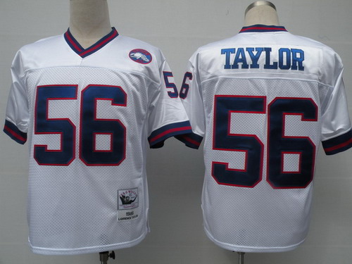 New York Giants #56 Lawrence Taylor White Throwback Jersey