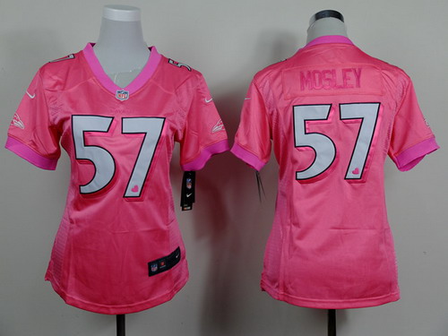 Nike Baltimore Ravens #57 C.J. Mosley Pink Love Womens Jersey