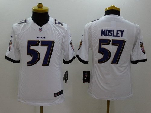 Nike Baltimore Ravens #57 C.J. Mosley 2013 White Limited Kids Jersey