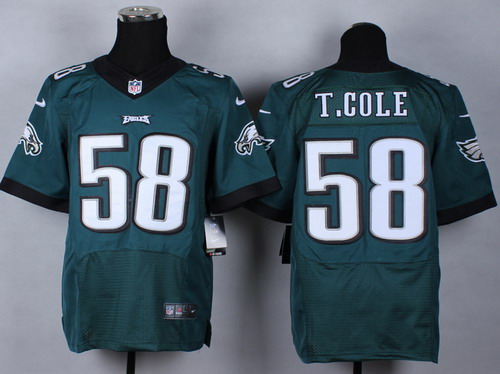 Nike Philadelphia Eagles #58 Trent Cole 2014 Dark Green Elite Jersey