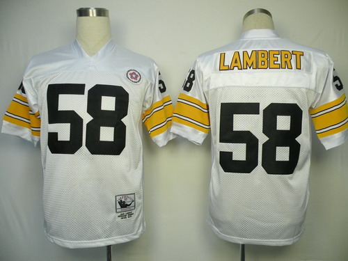 Pittsburgh Steelers #58 Jack Lambert White Throwback Jersey