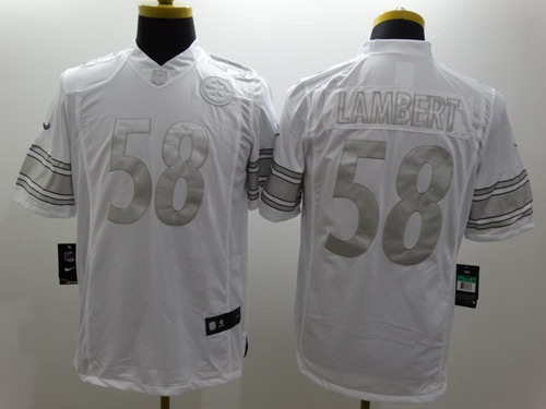 Nike Pittsburgh Steelers #58 Jack Lambert Platinum White Limited Jersey