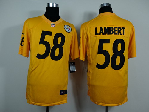 Nike Pittsburgh Steelers #58 Jack Lambert Yellow Game Jersey