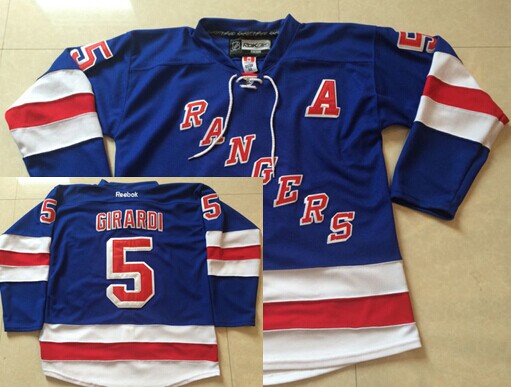 New York Rangers #5 Dan Girardi Light Blue Jersey