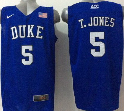 Duke Blue Devils #5 Tyus Jones 2015 Blue Jersey